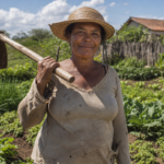 Trabalhadora do campo que busca a aposentadoria por idade rural na horta